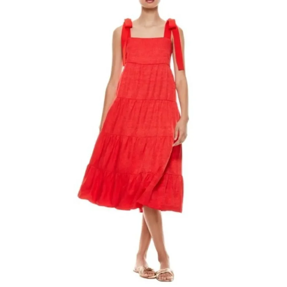 Alice + Olivia Cynthia Tiered Strap Midi Dress Sz. 0